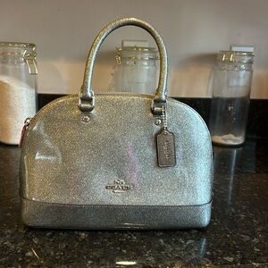 Sliver mini metallic coach shoulder & Handbag